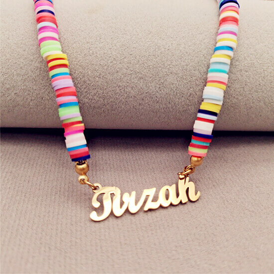 Custom made name jewelry vendors personalized colorful rope chain name necklace wholesale suppliers